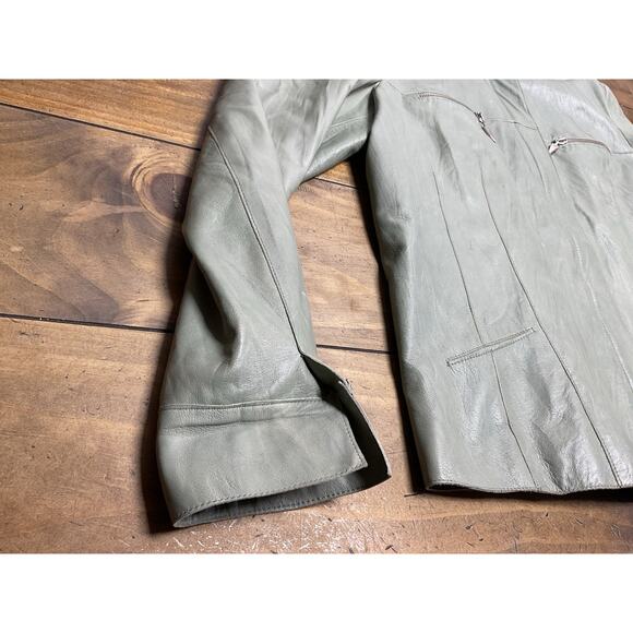 PIEROTUCCI Women’s Green leather Jacket Made In Italy - Picture 3 of 16